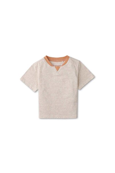 Gingersnaps Solid Round Neck Short Sleeve T-Shirt for Baby Boys