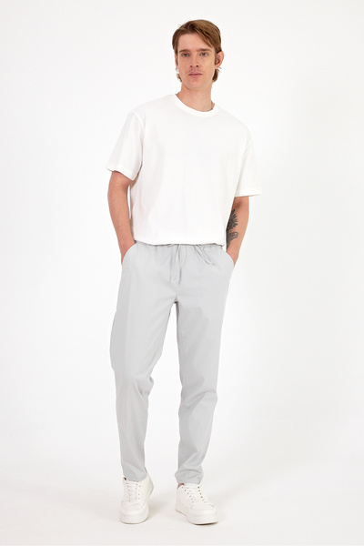 VENA Чоловічі штани з еластичним поясом Alfred з габардину - світло-сині