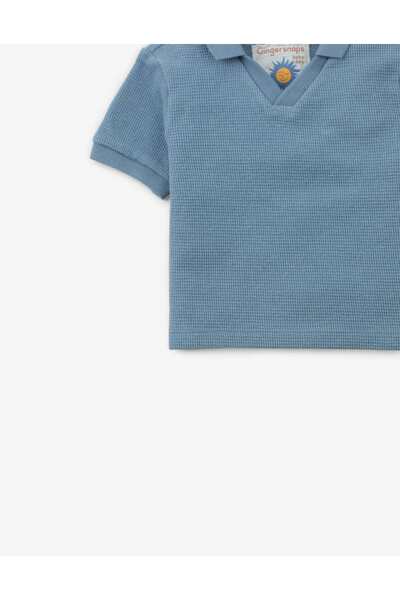 Gingersnaps Solid Ribbed Short Sleeve T-Shirt for Infant Boys