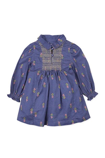 Gingersnaps Girls' Ruffled Dress with Button Detail and Chest Pattern