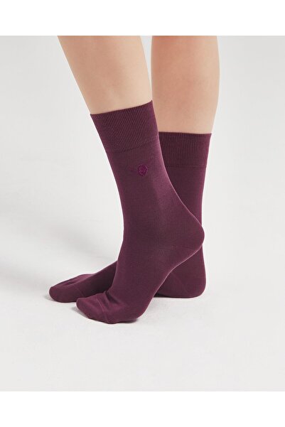 Colorcool Mor Renkli Düz Merserize Çorap
