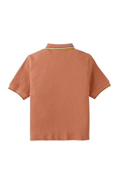 Gingersnaps Boys' Ribbed Polo T-Shirt with Front Pocket, Short Sleeve