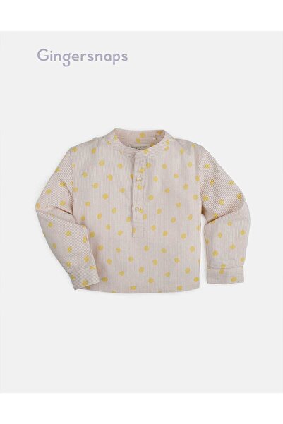 Gingersnaps قميص منقط بأكمام طويلة للأولاد