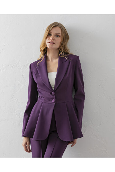 VUNTAL Volanlı Blazer İkili Pantolonlu Takım