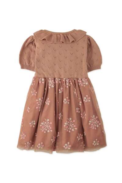 Gingersnaps Girls' Floral Dress with Half Sleeves