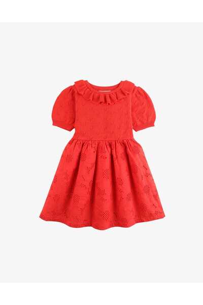 Gingersnaps Girls' Solid Dress with Ruffles on the Chest