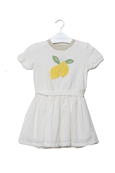 Gingersnaps Girls' Waist-Defined Printed Dress with Short Sleeves