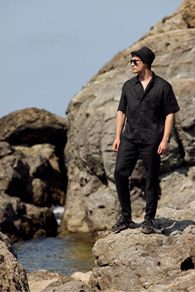 VENA Кен Белі Ластіклі Кетен Чіно Пантолон-Сіях