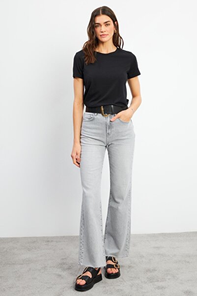 VENA Γυναικείο μπλουζάκι Boyfriend μαύρο Crew Neck Regular Fit Modal (LYOCELL) - 29558-028