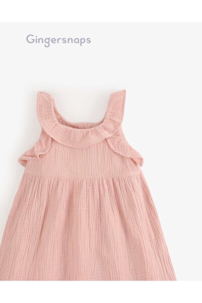 Gingersnaps Girls' Simple Puff Sleeve Dress with Flared Hem
