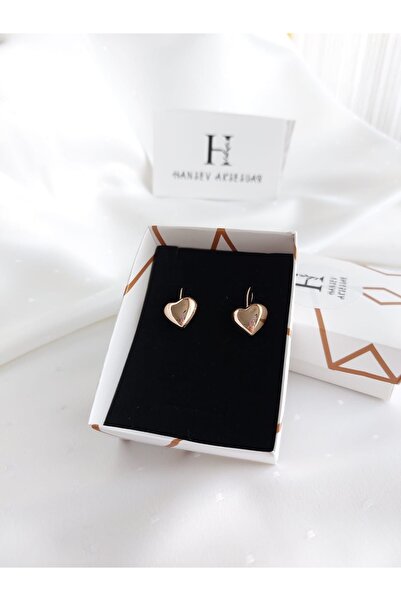 hansev Aksesuar Kalp Model Kadın Küpe – Zarif & Şık Tasarım, Özel Kutulu