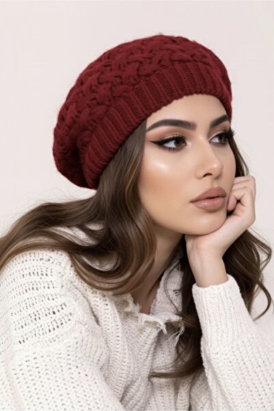 Goldmine Örme Çift Kat Ressam Bere Bordo