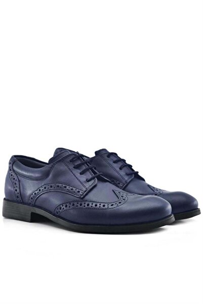 Rakerplus Titan Navy Blue Matte Lace-Up Men's Young School Shoes
