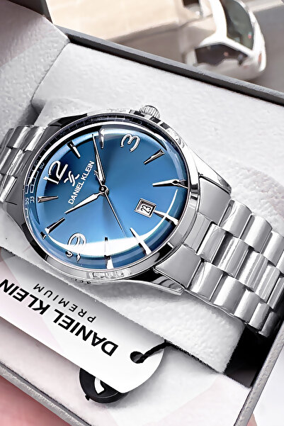 Daniel Klein Premium Hediyelik Erkek Kol Saati Su Geçirmez Gümüş Renk Çelik K...