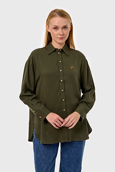 qanpaq Hilya - Khaki Women's Oversize Shirt