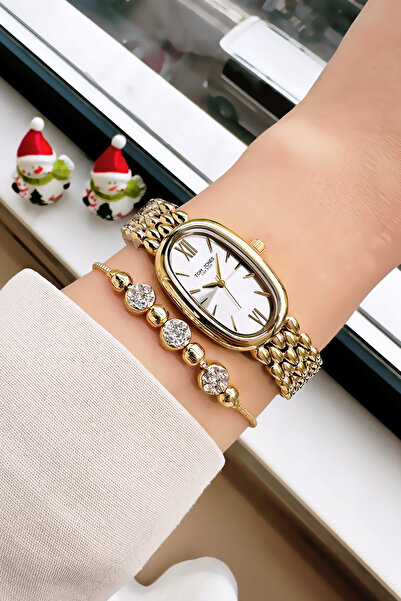 Tom Jones Orijinal Kadın Kol Saati 3 Atm Su Geçirmez Gold Renk Çelik Kordon + Hediye Bileklik GTJB2007C1