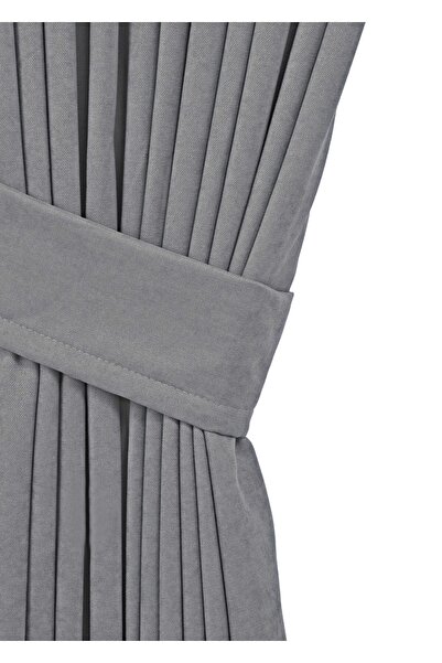 cheap's home Petek Dokulu Kadife Dokuma Normal (1 x 2.5)Pileli Fon Perde (AÇIK GRİ)