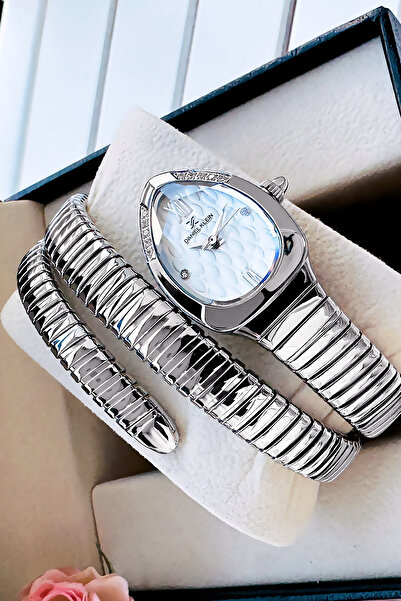 Daniel Klein Yılan Saat Model - Kadın Kol Saati, Su Geçirmez Gümüş Renk Çelik Kordon - Bileklik Hediye DKBY2044C5