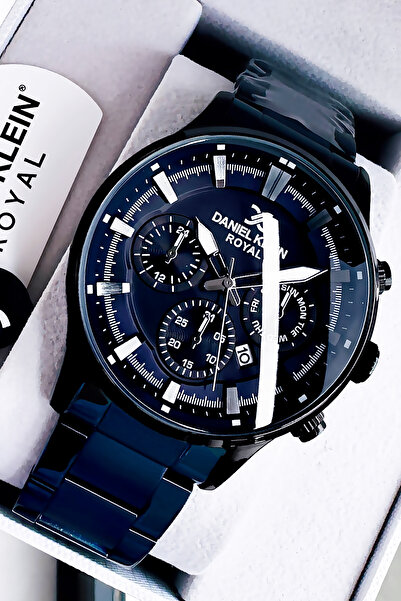 Daniel Klein Original Stainless Navy Blue Color Steel Cord Men Wristwatch Waterproof Gift Bracelet Dke2142C7