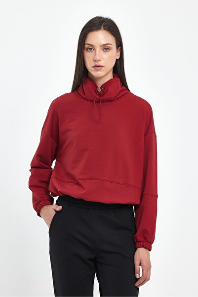 VENA Φούτερ με λεπτομέρεια στο λαιμό Norah - Κόκκινο