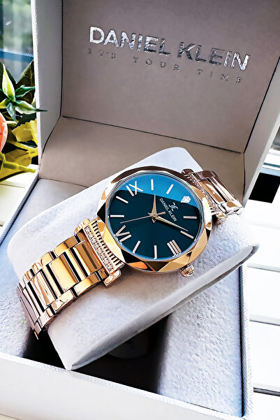 Daniel Klein Orijinal Yeni Sezon Kesme Cam Kadın Kol Saati Rose Renk Çelik Kordon Hediye Bileklik Dkby2027c9