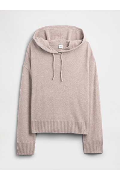 GAP Kadın Açık Pembe Relaxed CashSoft Kapüşonlu Sweatshirt