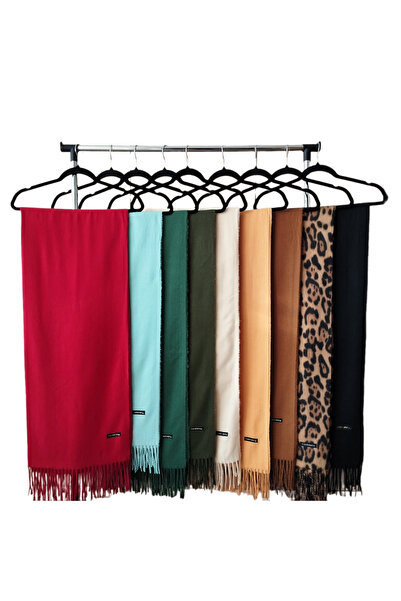 OEM Set sal din casmir rosu-rubin cu bereta asortata in stil frantuzesc, 200 x 75 cm