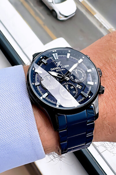 Daniel Klein Original Stainless Navy Blue Color Steel Cord Men Wristwatch Waterproof Gift Bracelet Dke2142C7