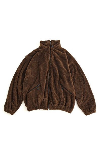 ROBERTO BORNOVA Унисекс кафяво яке от флис с голям размер