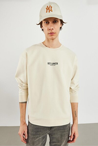 VENA Світшот з принтом Limits - Екрю