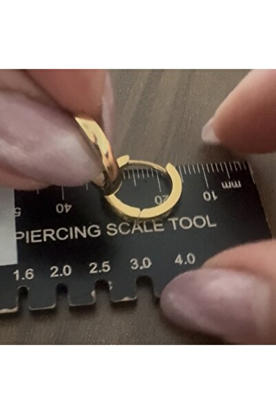 Bylin Takı Gold Lüks 316 L Cerrahi Çelik Halka Küpe - 12 Mm