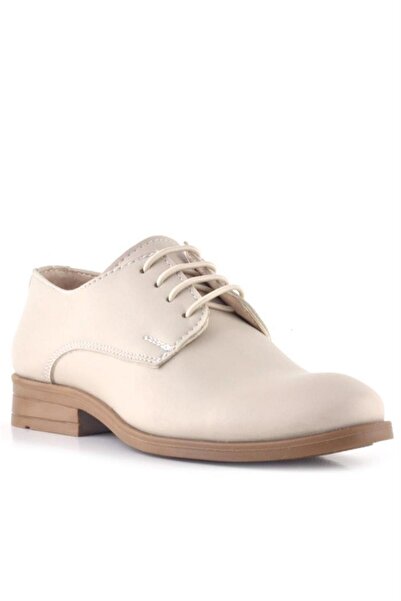 Rakerplus Cream Leather Laced Oxford Children's School Shoes