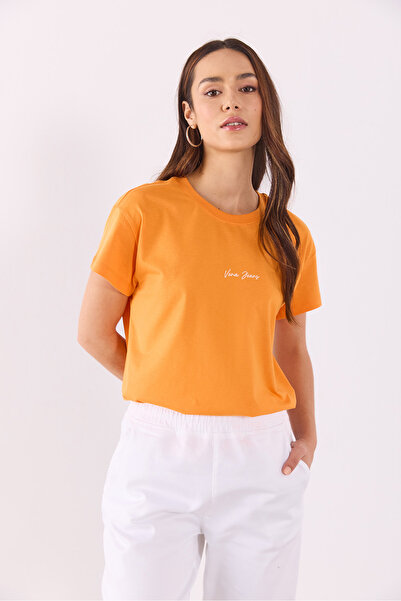 VENA Μπλουζάκι με τυπωμένο λογότυπο Mini Vena Regular Fit - ΠΟΡΤΟΚΑΛΙ