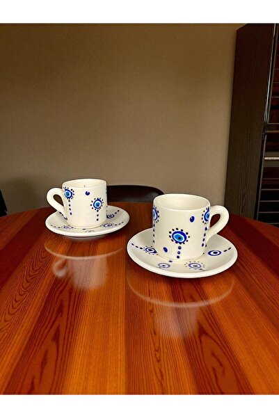 qtahya homes queen of kütahya Handmade Turkish Coffee Cup Set for 2 People