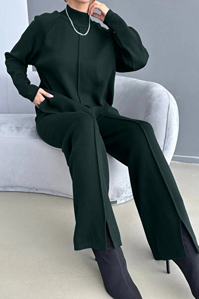 MAXXANA طقم تريكو مكون من سترة وبنطلون بياقة عالية