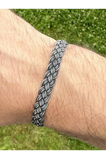 KAZZAZE Oksitli Gümüş Kazaziye Dört Sıra Örgü Bileklik