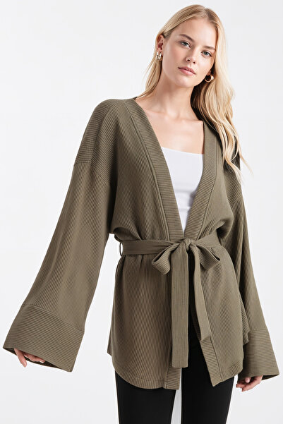 armonika Дамски каки колан с плетен кимоно ARM-26K001011