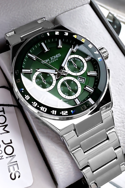 Tom Jones Erkek Kol Saati 3 Atm Su Geçirmez Gümüş Renk Çelik Kordon Gnctje200...