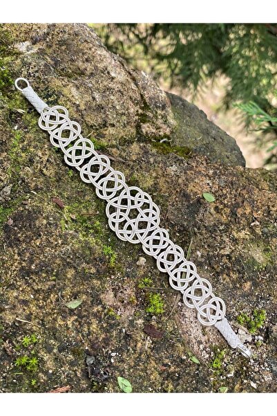 KAZZAZE Gümüş Kazaziye Iki Sıralı Aşk Düğümü Örgü Bileklik