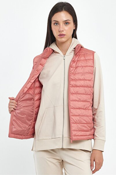 VENA Sophia Women's Basic Puffer Vest - Dusty Rose