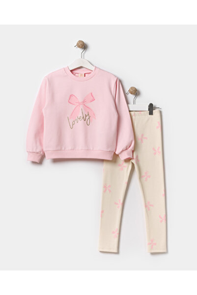 Minipodyum Κοριτσίστικο Lovely εμπριμέ καλσόν διπλό σετ