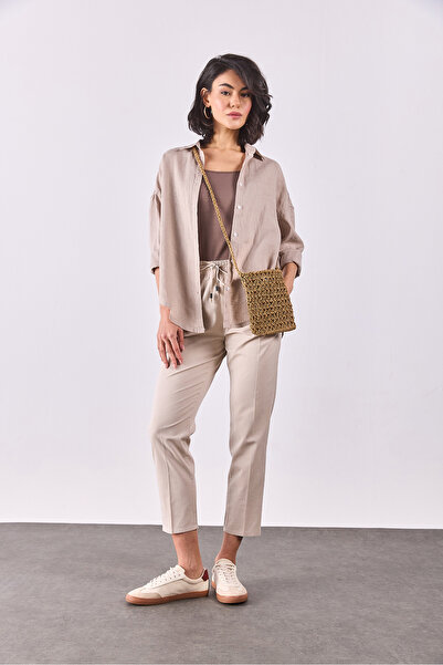 VENA Alina Oversize Linen Shirt - Naturel