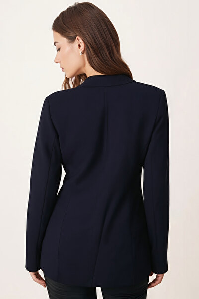 armonika Γυναικείο μπουφάν Navy Blue με ένα κουμπί ARM-20K001020