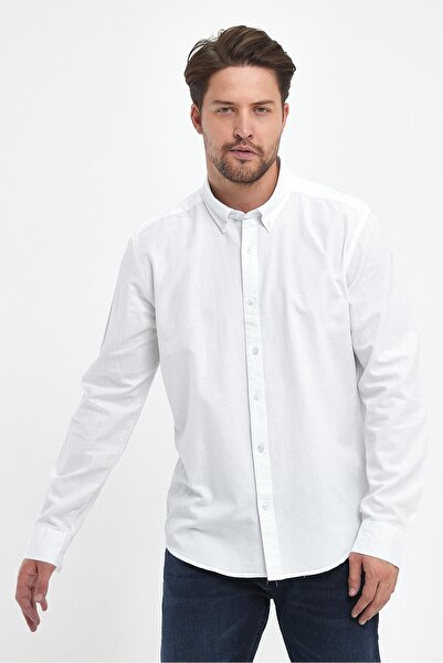 VENA Ανδρικό πουκάμισο Oxford Regular Fit - Λευκό