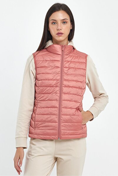 VENA Sophia Women's Basic Puffer Vest - Dusty Rose