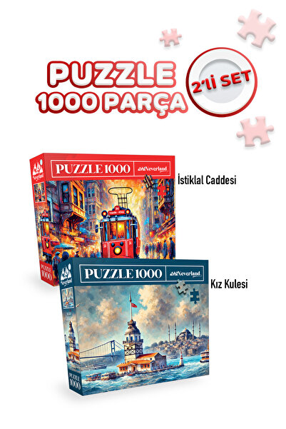 Neverland 2 Pcs 1000 Piece Puzzle - Stylish Street and Maiden's Tower