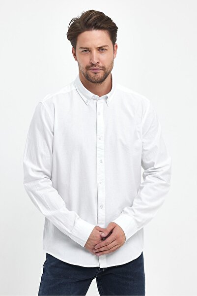 VENA Ανδρικό πουκάμισο Oxford Regular Fit - Λευκό