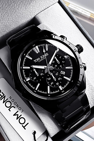 Tom Jones Erkek Kol Saati 3 Atm Su Geçirmez Siyah Renk Çelik Kordon TJE2035C5