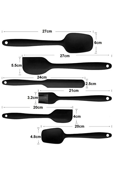 BEYZANA 6 Adet Isıya Dayanıklı Yanmaz Yapışmaz Silikon Spatula Seti | 6'lı Silikon Spatula Seti Bpa Free