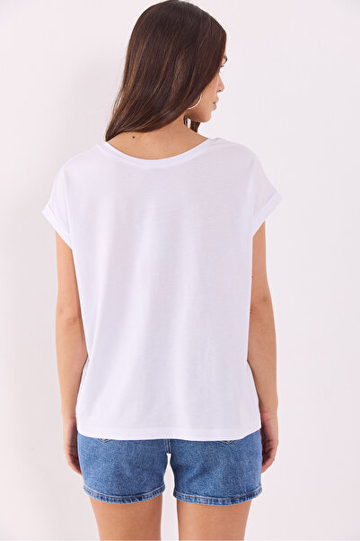 VENA Μπλουζάκι Cindy Crew Neck Basic (Modal) - Λευκό